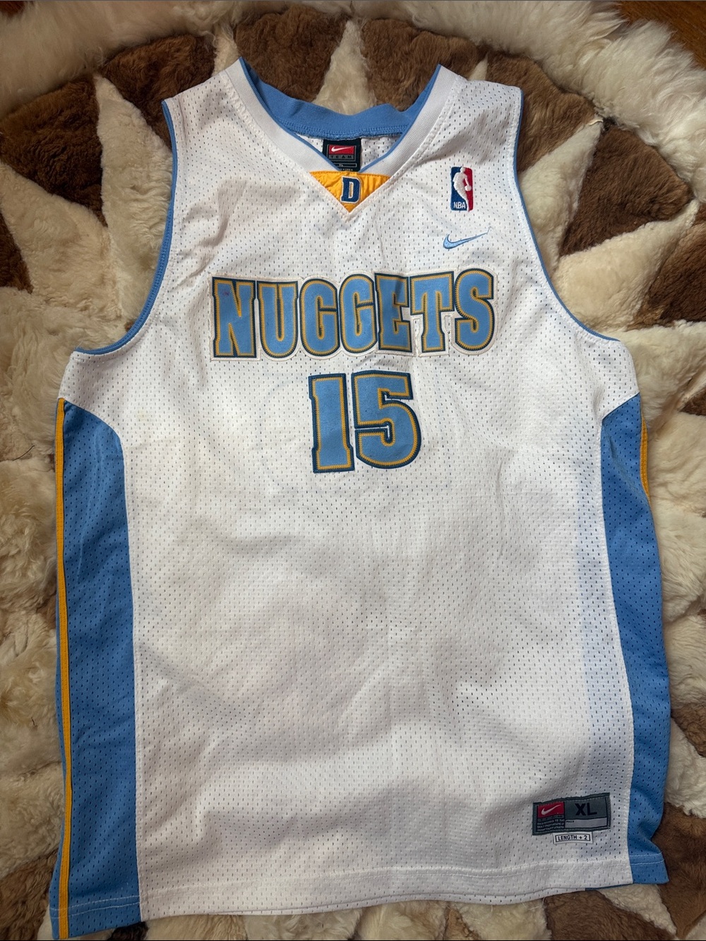 Vintage Nike Denver Nuggets #15 Basketball Jersey Carmelo Anthony